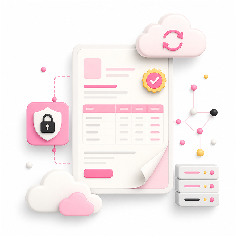 E-invoicing cloud illustration