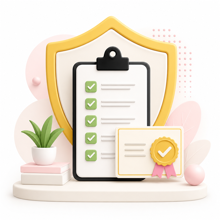 GST compliance shield and checklist illustration