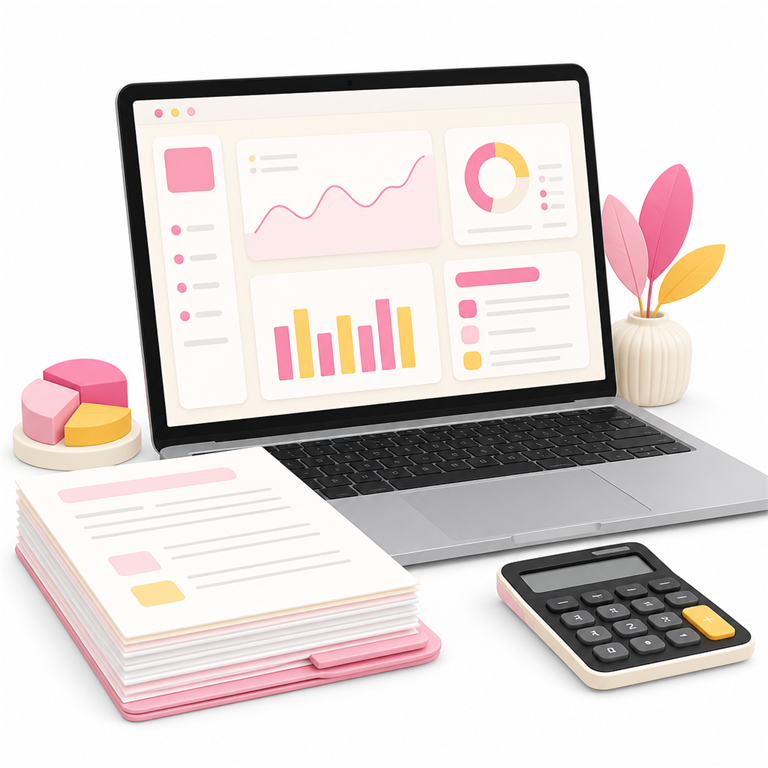 GST return filing dashboard illustration